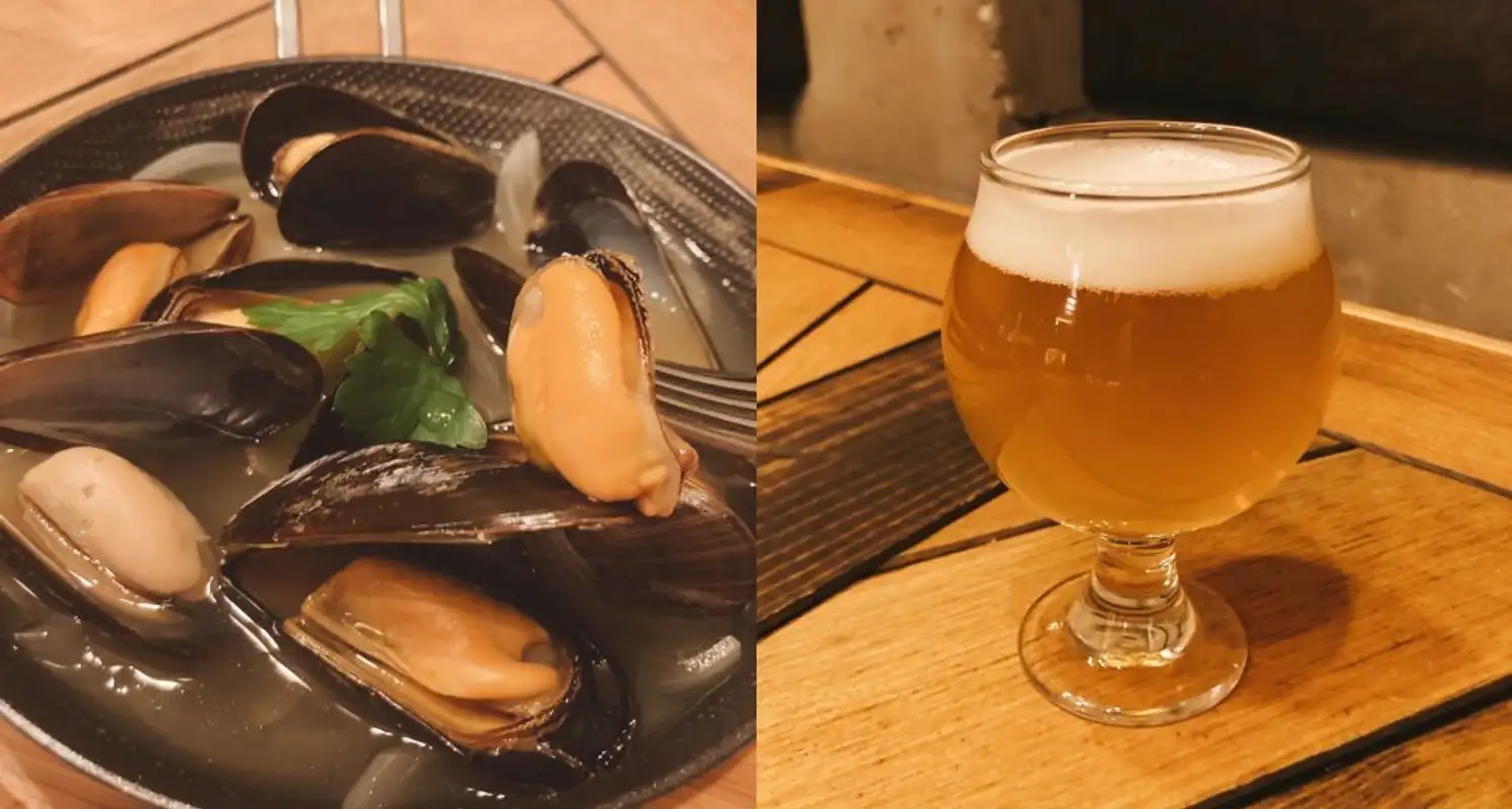 ムール貝のクラフトビール煮とベルジャンホワイト